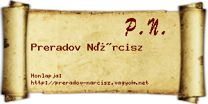 Preradov Nárcisz névjegykártya